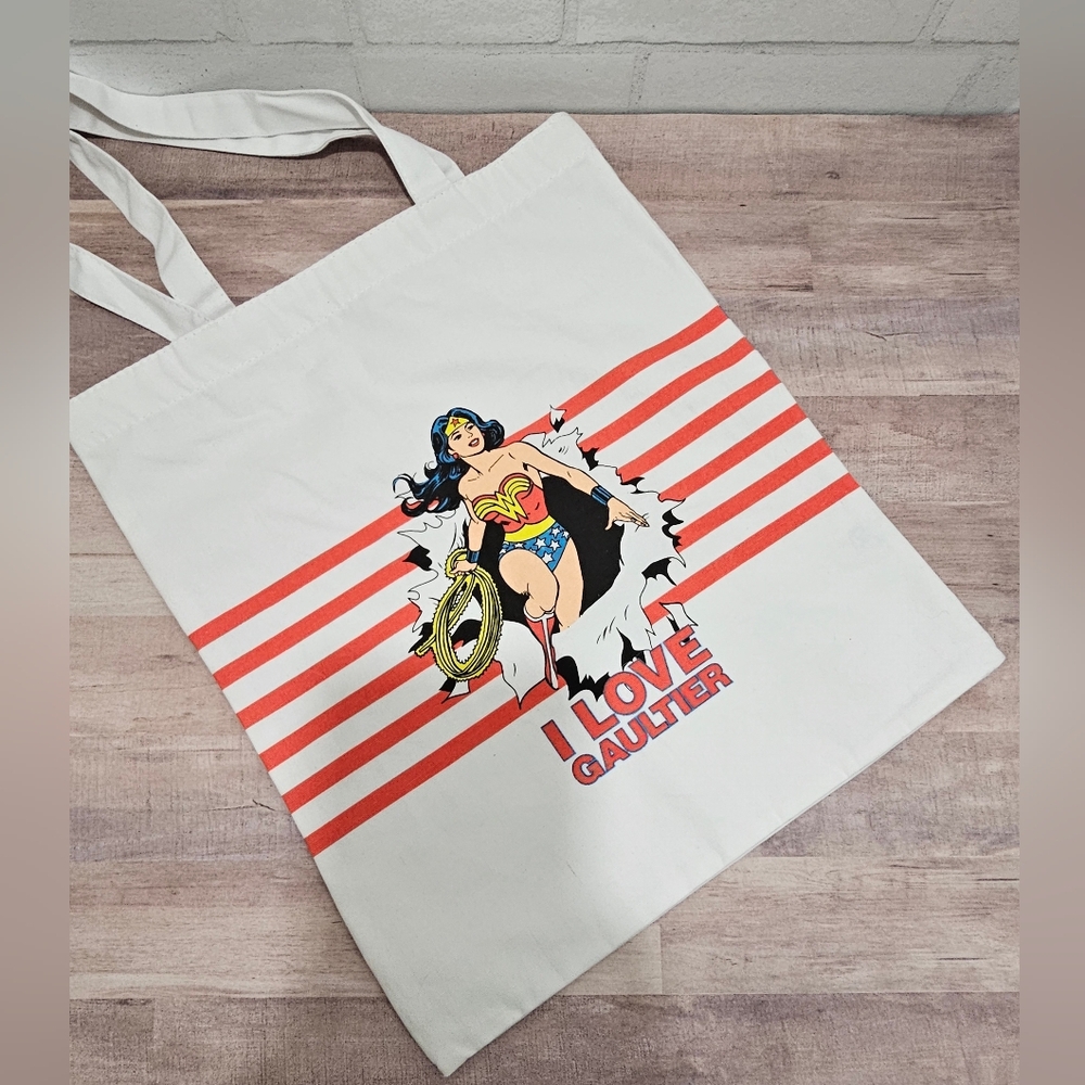 Jean Paul Gaultier x DC Comics Superman Tote Bag White 16" x 14"